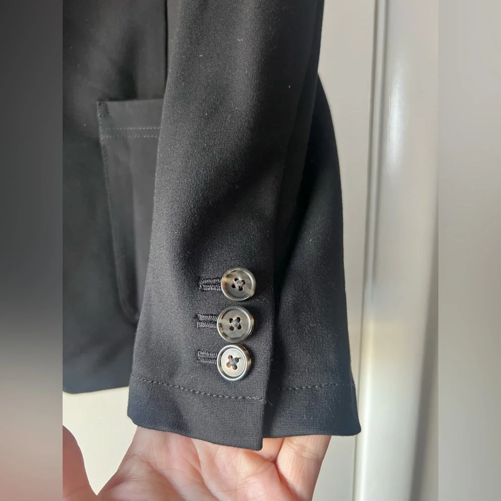 J. Crew x Mario Bellucci Luxe Italian Ponte Blazer Black Classic Tailored Chic